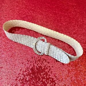 🩵Ralph Lauren Pale Blue Genuine Leather Braided Women’s Wide Belt